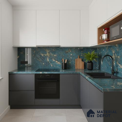 Marble Look Wall & Floor Tile TL 08910 | High Gloss Finish 4 ft x 2 ft Vitrified Tile - 9 mm | Suitable For Kitchen, Bathroom, Bedroom & Office