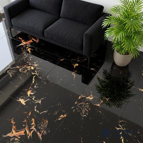 Marble Look Wall & Floor Tile TL 08912 | High Gloss Finish 4 ft x 2 ft Vitrified Tile - 9 mm | Suitable For Kitchen, Bathroom, Bedroom & Office
