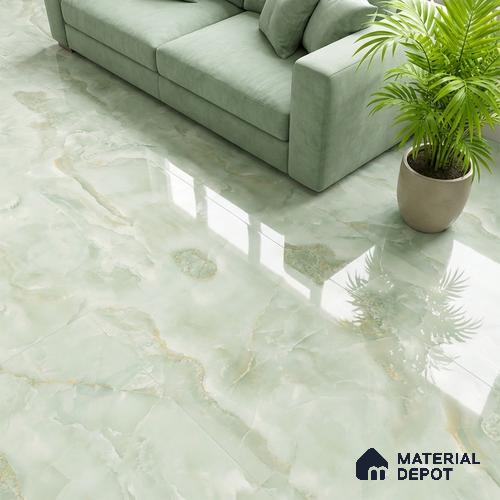 Marble Look Wall & Floor Tile TL 08943 | Glossy Finish 4 ft x 2 ft Vitrified Tile - 9 mm | Suitable For Kitchen, Bathroom, Bedroom & Office