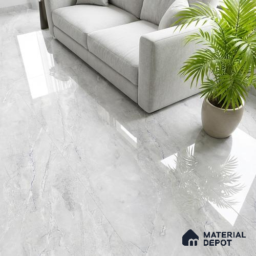 Marble Look Wall & Floor Tile TL 08949 | Glossy Finish 4 ft x 2 ft Vitrified Tile - 9 mm | Suitable For Kitchen, Bathroom, Bedroom & Office
