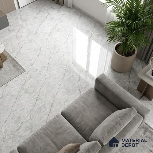 Marble Look Wall & Floor Tile TL 08950 | Glossy Finish 4 ft x 2 ft Vitrified Tile - 9 mm | Suitable For Kitchen, Bathroom, Bedroom & Office