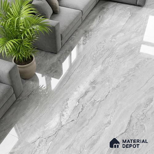 Marble Look Wall & Floor Tile TL 08955 | Glossy Finish 4 ft x 2 ft Vitrified Tile - 9 mm | Suitable For Kitchen, Bathroom, Bedroom & Office