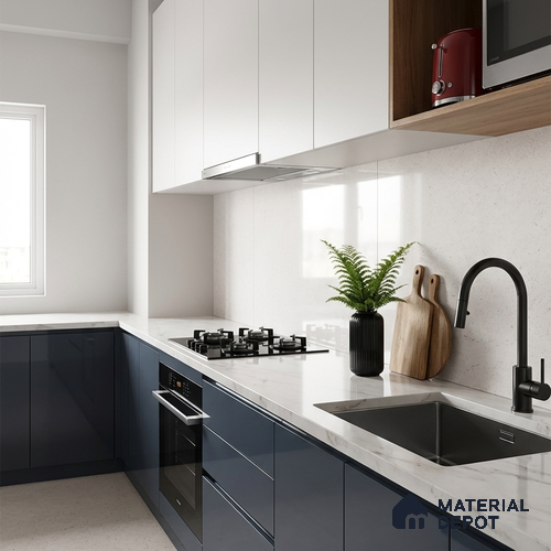 Stone Look Wall & Floor Tile TL 08962 | Glossy Finish 4 ft x 2 ft Vitrified Tile - 9 mm | Suitable For Kitchen, Bathroom, Bedroom & Office