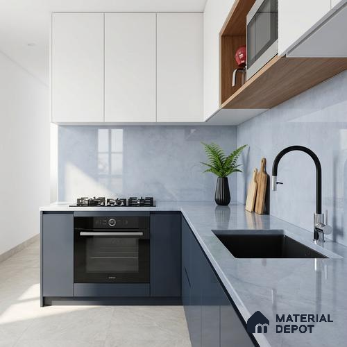 Stone Look Wall & Floor Tile TL 08971 | Glossy Finish 4 ft x 2 ft Vitrified Tile - 9 mm | Suitable For Kitchen, Bathroom, Bedroom & Office