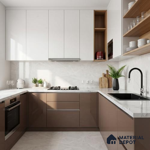Marble Look Wall & Floor Tile TL 08991 | Glossy Finish 4 ft x 2 ft Vitrified Tile - 9 mm | Suitable For Kitchen, Bathroom, Bedroom & Office