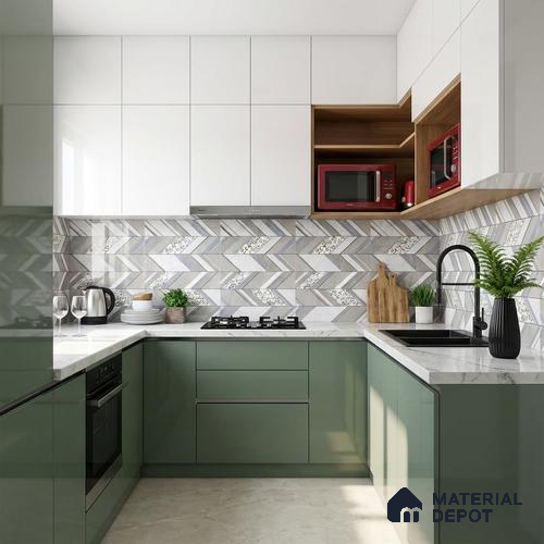Highlighter Wall Tile TL 08992 | Glossy Finish 4 ft x 2 ft Vitrified Tile - 9 mm | Suitable For Kitchen, Bathroom, Bedroom & Office