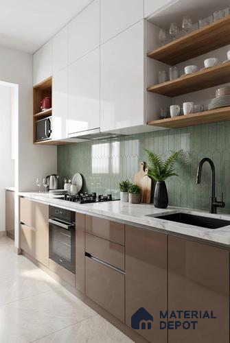 Faux Subway Look Wall & Floor Tile TL 08999 | Glossy Finish 4 ft x 2 ft Vitrified Tile - 9 mm | Suitable For Kitchen, Bathroom & Dining Area