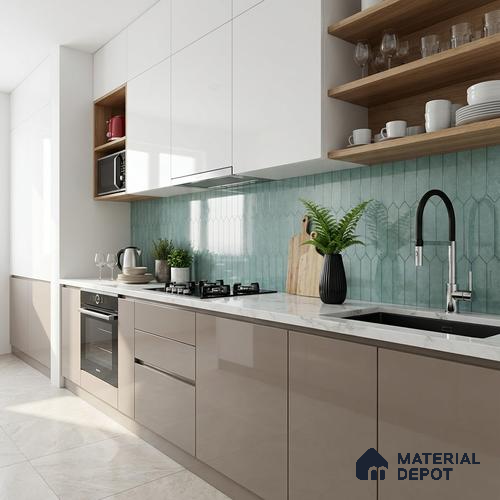 Faux Subway Look Wall & Floor Tile TL 09003 | Glossy Finish 4 ft x 2 ft Vitrified Tile - 9 mm | Suitable For Kitchen, Bathroom & Dining Area