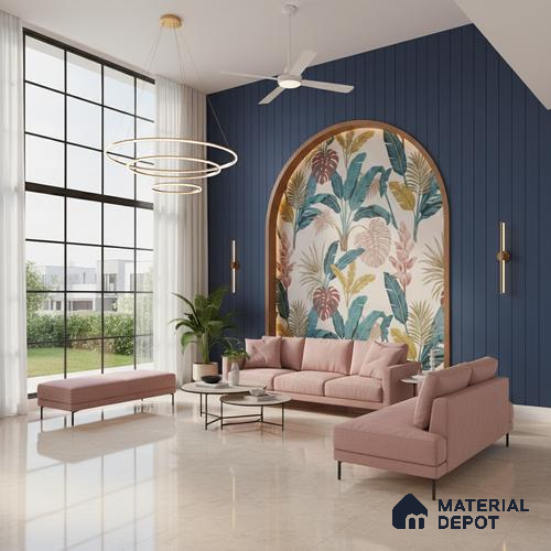 Beige Marble Floor & Wall Tile TL 09047 Grande Klinker Beige Endless 6 ft x 4 ft Glossy Finish Vitrified Large Format Tile - 9 mm | Random 3 | Suitable for Living Room, Bedroom, Bathroom | Adhesive and Spacers Must be Used During Installation