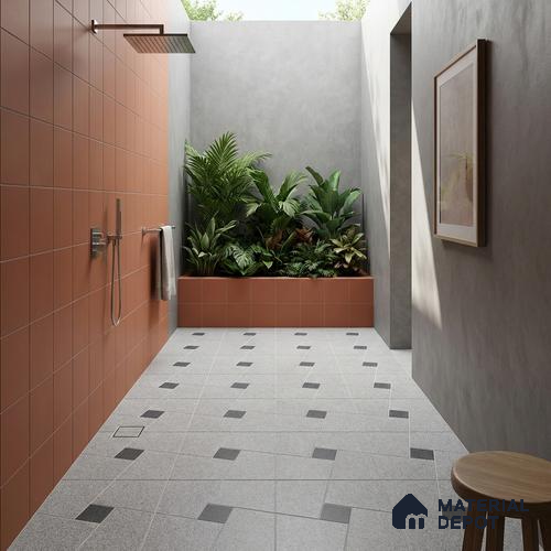 Grey Patterned Tile TL 09069 Argon Silver 16 inch x 16 inch Vitrified Carving Matte Finish - 12 mm | | Suitable for Parking, Terrace | Pattern Alignment May Vary | 2-3 mm Spacer is Mandatory