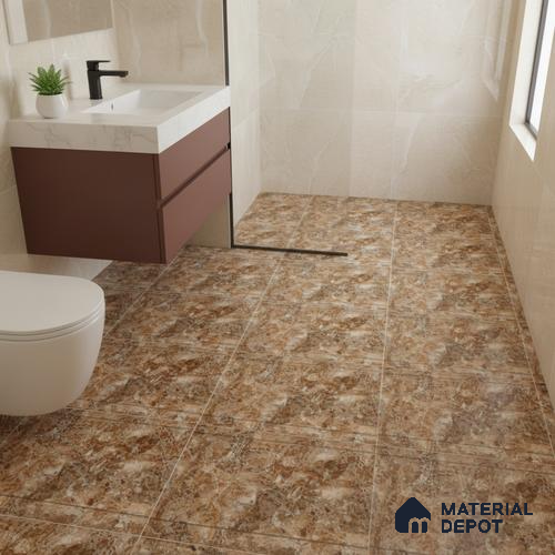 Stone Look Floor Tile TL 09080 | Matte Finish 12 x 12 inch Ceramic Tile - 7 mm | Suitable For Kitchen, Bathroom, Bedroom & Office