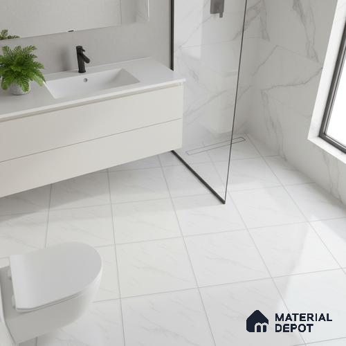 Marble Look Floor Tile TL 09081 | Matte Finish 12 x 12 inch Ceramic Tile - 7 mm | Suitable For Kitchen, Bathroom, Bedroom & Office