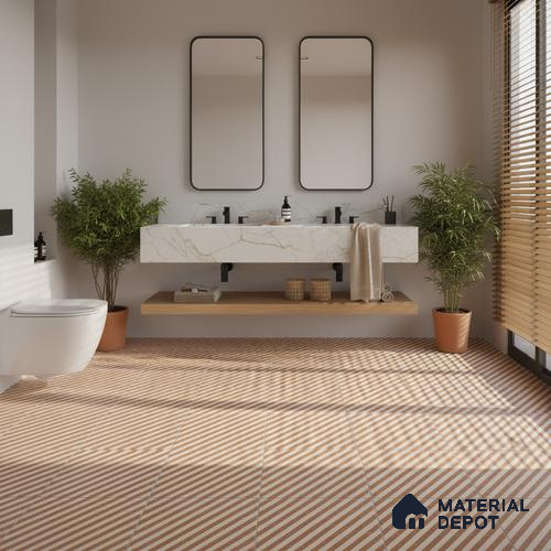 Patterned Look Floor Tile TL 09150 B | Matte Finish 12 x 12 inch Vitrified Tile - 8 mm | Suitable For Kitchen, Bathroom, Bedroom & Office | Please Expect a Slight Variation of Pattern