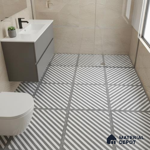 Stone Look Floor Tile TL 09150 | Matte Finish 12 x 12 inch Vitrified Tile - 8 mm | Suitable For Kitchen, Bathroom, Bedroom & Office | Please Expect a Slight Variation of Pattern