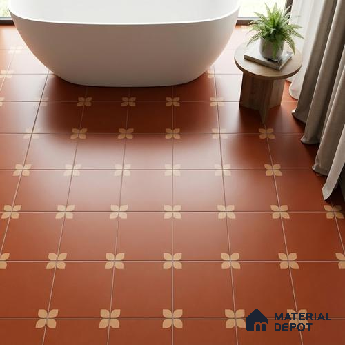 Moroccan Wall & Floor Tile TL 09165 B | Matte Finish 12 x 12 inch Ceramic Tile - 10 mm | Suitable For Kitchen, Bathroom, Bedroom & Office | Please Expect a Slight Variation of Pattern