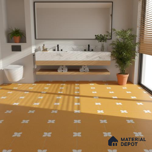 Moroccan Wall & Floor Tile TL 09165 D | Matte Finish 12 x 12 inch Ceramic Tile - 10 mm | Suitable For Kitchen, Bathroom, Bedroom & Office | Please Expect a Slight Variation of Pattern