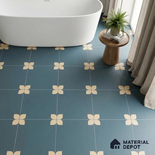 Moroccan Wall & Floor Tile TL 09165 | Matte Finish 12 x 12 inch Ceramic Tile - 10 mm | Suitable For Kitchen, Bathroom, Bedroom & Office | Please Expect a Slight Variation of Pattern
