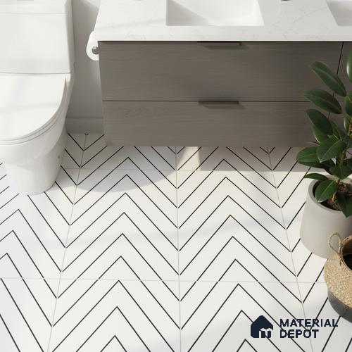 Patterned Look Wall & Floor Tile TL 09169 | Matte Finish 12 x 12 inch Ceramic Tile - 10 mm | Suitable For Kitchen, Bathroom, Bedroom & Office | Please Expect a Slight Variation of Pattern
