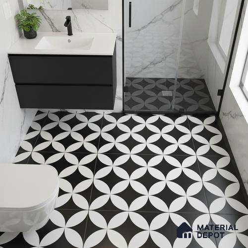 Patterned Look Wall & Floor Tile TL 09171 | Matte Finish 12 x 12 inch Ceramic Tile - 10 mm | Suitable For Kitchen, Bathroom, Bedroom & Office | Please Expect a Slight Variation of Pattern
