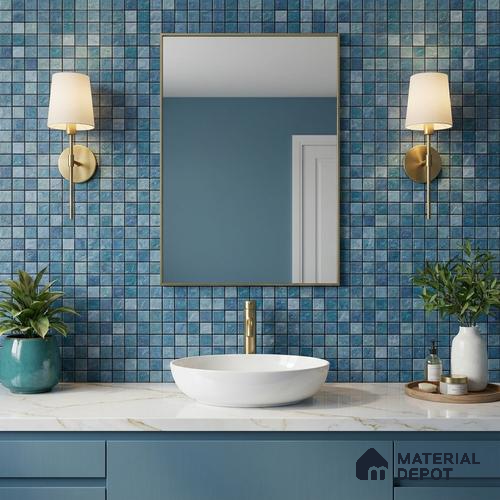 Mosaic Wall & Floor Tile TL 09174 C | Matte Finish 12 x 12 inch Ceramic Tile - 10 mm | Suitable For Kitchen, Bathroom, Bedroom & Office