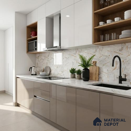 Highlighter Wall Tile TL 09359 B | Flona White Decor 4 ft x 2 ft Glossy Finish Vitrified Tile - 9 mm | Suitable for Living Room, Bedroom, Bathroom & Kitchen