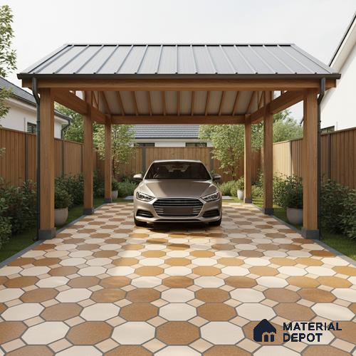 Stone Look Floor Tile TL 09366 B | Matte Finish 16 x 16 inch Vitrified Tile - 12 mm | Suitable For Kitchen, Bathroom, Bedroom & Office | Pattern Alignment May Vary | 2-3 mm Spacer is Mandatory