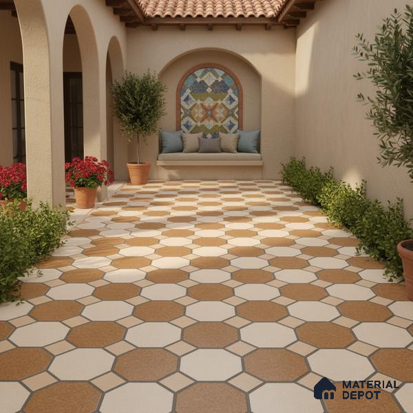 Stone Look Floor Tile TL 09366 B | Matte Finish 16 x 16 inch Vitrified Tile - 12 mm | Suitable For Kitchen, Bathroom, Bedroom & Office | Pattern Alignment May Vary | 2-3 mm Spacer is Mandatory