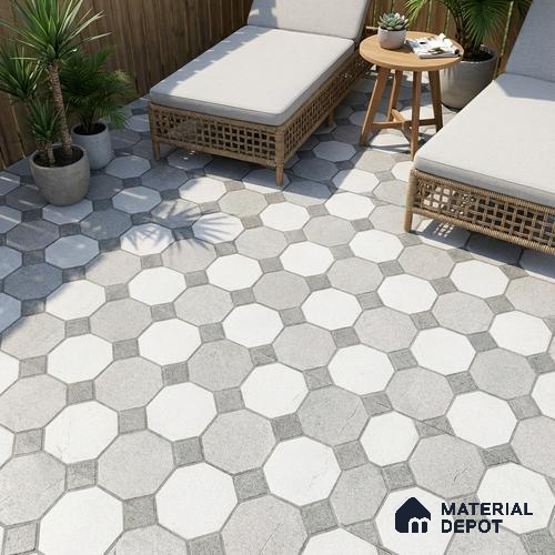 Stone Look Floor Tile TL 09366 | Matte Finish 16 x 16 inch Vitrified Tile - 12 mm | Suitable For Kitchen, Bathroom, Bedroom & Office | Pattern Alignment May Vary | 2-3 mm Spacer is Mandatory