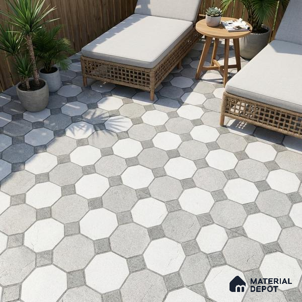 Stone Look Floor Tile TL 09366 | Matte Finish 16 x 16 inch Vitrified Tile - 12 mm | Suitable For Kitchen, Bathroom, Bedroom & Office | Pattern Alignment May Vary | 2-3 mm Spacer is Mandatory