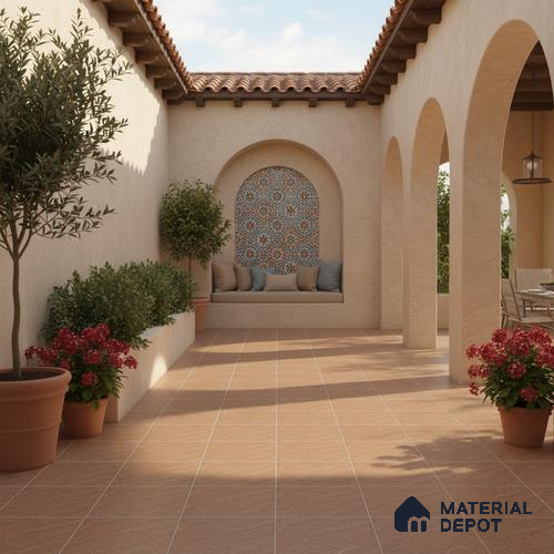 Stone Look Floor Tile TL 09367 C | Matte Finish 16 x 16 inch Vitrified Tile - 12 mm | Suitable For Kitchen, Bathroom, Bedroom & Office | Pattern Alignment May Vary | 2-3 mm Spacer is Mandatory