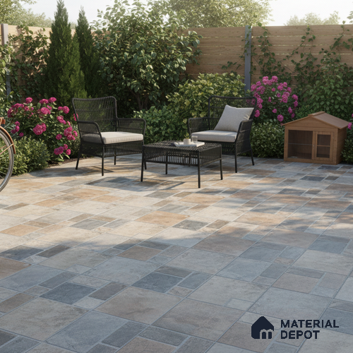 Stone Look Floor Tile TL 09368 | Matte Finish 16 x 16 inch Vitrified Tile - 12 mm | Suitable For Kitchen, Bathroom, Bedroom & Office | Pattern Alignment May Vary | 2-3 mm Spacer is Mandatory