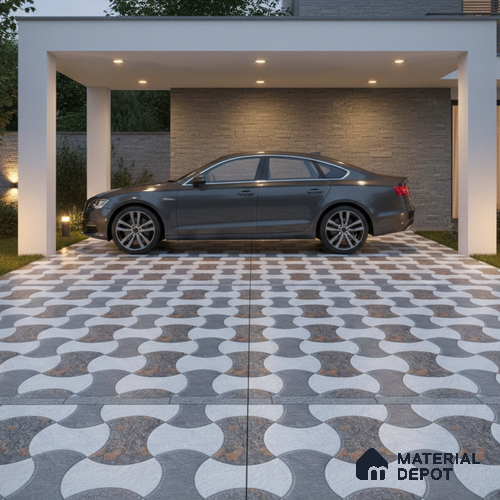 Patterned Look Floor Tile TL 09371 | Matte Finish 16 x 16 inch Vitrified Tile - 12 mm | Suitable For Kitchen, Bathroom, Bedroom & Office | Pattern Alignment May Vary | 2-3 mm Spacer is Mandatory