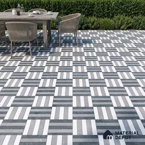 Patterned Look Floor Tile TL 09380 | Matte Finish 16 x 16 inch Vitrified Tile - 12 mm | Suitable For Kitchen, Bathroom, Bedroom & Office | Pattern Alignment May Vary | 2-3 mm Spacer is Mandatory