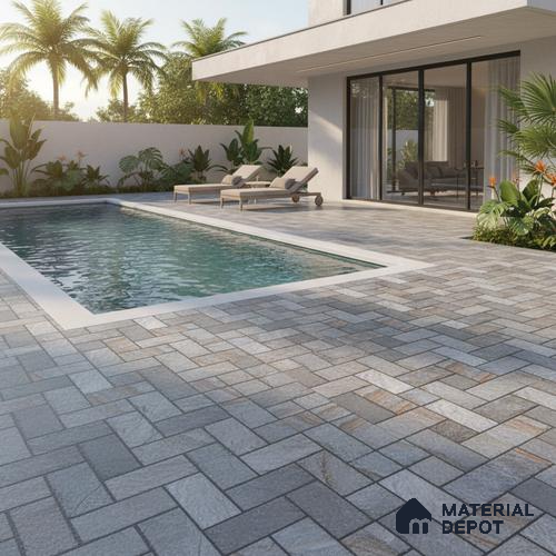 Stone Look Floor Tile TL 09382 | Matte Finish 16 x 16 inch Vitrified Tile - 12 mm | Suitable For Kitchen, Bathroom, Bedroom & Office | Pattern Alignment May Vary | 2-3 mm Spacer is Mandatory