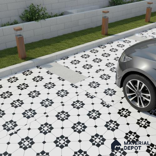 Moroccan Look Floor Tile TL 09386 | Matte Finish 16 x 16 inch Vitrified Tile - 12 mm | Suitable For Kitchen, Bathroom, Bedroom & Office | Pattern Alignment May Vary | 2-3 mm Spacer is Mandatory