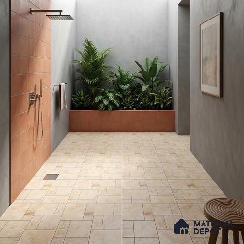 Stone Look Floor Tile TL 09404 C | Matte Finish 2 ft x 2 ft Vitrified Tile - 12 mm | Suitable For Kitchen, Bathroom, Bedroom & Office