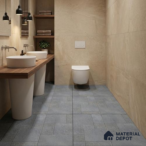 Stone Look Floor Tile TL 09404 | Matte Finish 2 ft x 2 ft Vitrified Tile - 12 mm | Suitable For Kitchen, Bathroom, Bedroom & Office