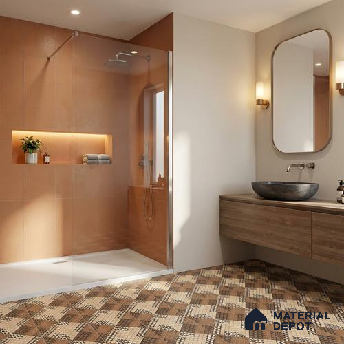 Patterned Floor Tile TL 09418 B | Matte Finish 20 x 20 inch Vitrified Tile - 12 mm | Suitable For Kitchen, Bathroom, Bedroom & Office | Pattern Alignment May Vary | 2-3 mm Spacer is Mandatory