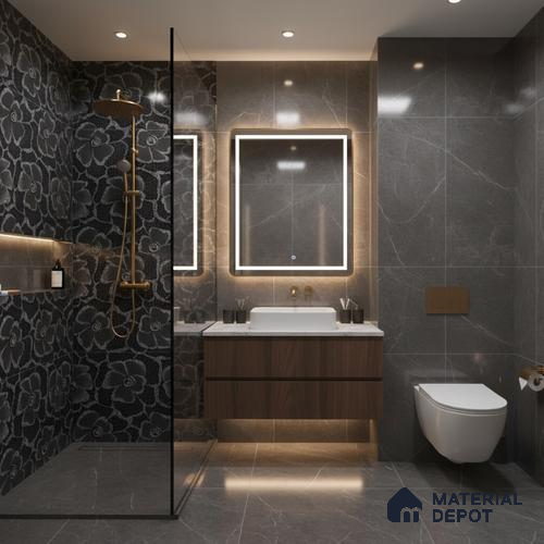 Floral Wall Tile TL 09508 C | High Gloss Finish 4 ft x 2 ft Vitrified Tile - 9 mm | Suitable For Kitchen, Bathroom, Bedroom & Office