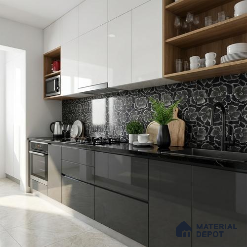 Floral Wall Tile TL 09508 C | High Gloss Finish 4 ft x 2 ft Vitrified Tile - 9 mm | Suitable For Kitchen, Bathroom, Bedroom & Office