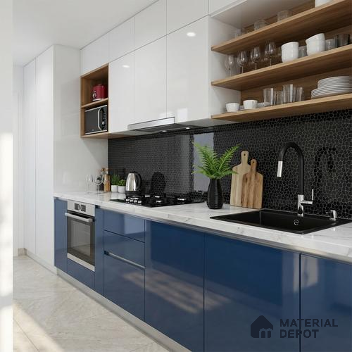 Patterned Look Floor & Wall Tile TL 09508 | High Gloss Finish 4 ft x 2 ft Vitrified Tile - 9 mm | Suitable For Kitchen, Bathroom, Bedroom & Office