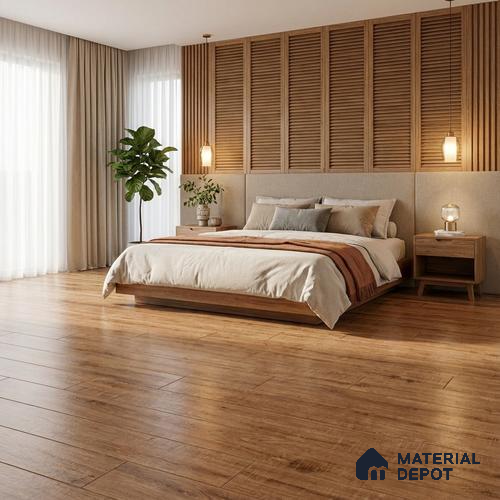 Wood Look Floor Tile TL 09519 | Matte Finish 4 ft x 0.66 ft Vitrified Tile - 9 mm | Suitable For Kitchen, Bathroom, Bedroom & Office | 2-3 mm Spacer is Mandatory