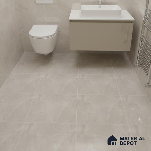 Marble Floor Tile TL 09732 E 25003 1 ft x 1 ft Grey Ceramic Matte Finish Floor Tile - 9 mm | Ideal for Bathroom
