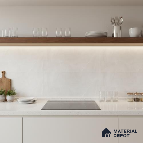 Marble Wall Tile TL 09732 25003 2 ft x 1 ft Cream Ceramic Glossy Finish Light Tile - 9 mm | Ideal for Bathroom, Kitchen