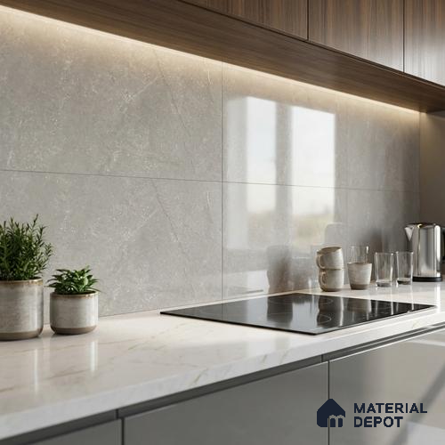 Marble Wall Tile TL 09735 B 25144 2 ft x 1 ft Grey Ceramic Glossy Finish Dark Tile - 9 mm | Ideal for Bathroom, Kitchen