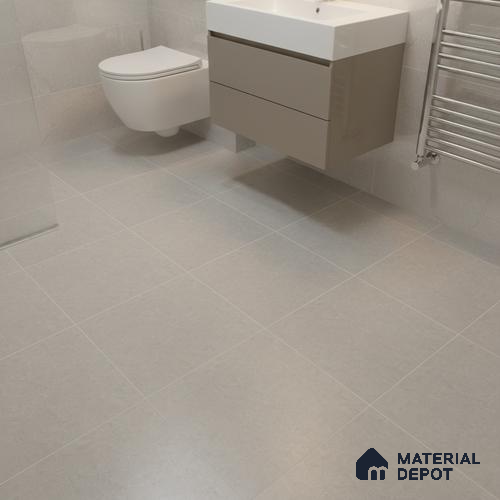 Marble Floor Tile TL 09735 D 25144 1 ft x 1 ft Grey Ceramic Matte Finish Floor Tile - 9 mm | Ideal for Bathroom