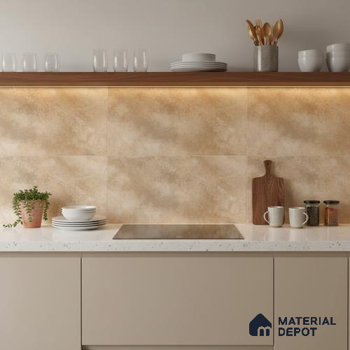 Stone Wall Tile TL 09736 B 25145 2 ft x 1 ft Brown Ceramic Glossy Finish Dark Tile - 9 mm | Ideal for Bathroom, Kitchen