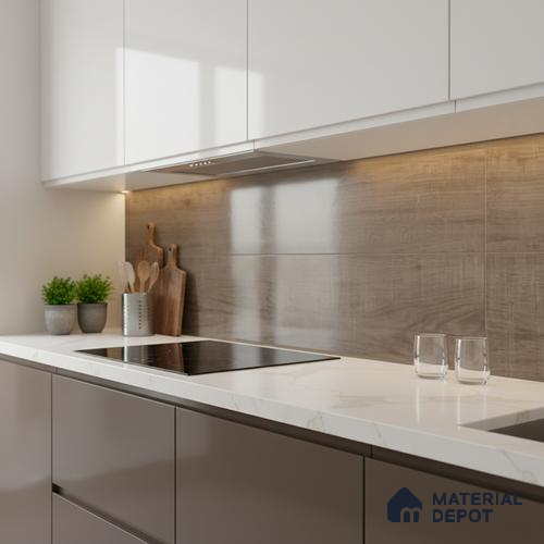 Wood Wall Tile TL 09737 B 25146 2 ft x 1 ft Brown Ceramic Glossy Finish Dark Tile - 9 mm | Ideal for Bathroom, Kitchen