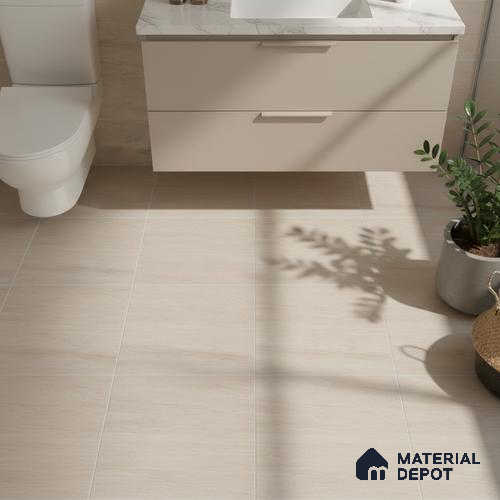 Stone Floor Tile TL 09743 E 1 ft x 1 ft Beige Ceramic Matte Finish Floor Tile - 9 mm | Ideal for Bathroom