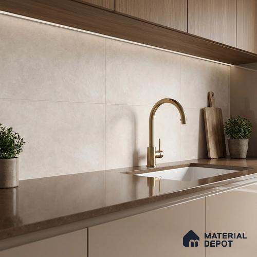 Marble Wall Tile TL 09744 2 ft x 1 ft Cream Ceramic Matte Finish Light Tile - 9 mm | Ideal for Bathroom, Kitchen